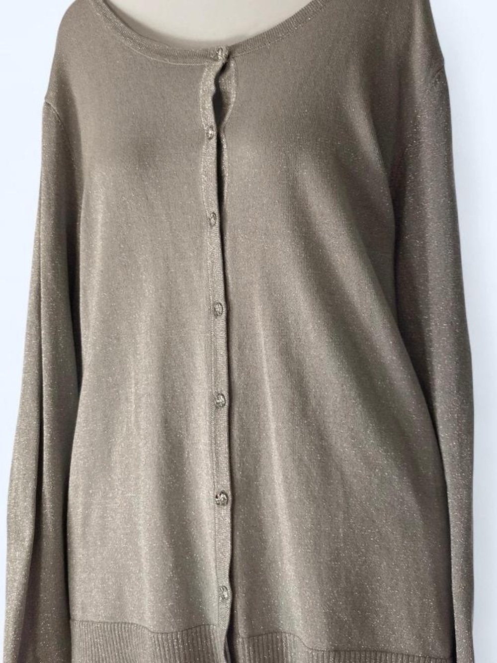 Christopher & Banks shimmering grey cardigan with detailed buttons XL